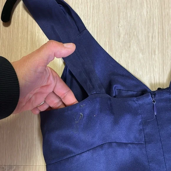 ASO Alice Cullen Twilight New Moon Rebecca Taylor Navy/Purple Dress size 2 - Picture 6 of 8